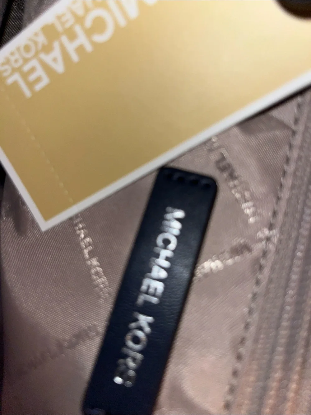 Michael Kors Navy Logo MK Charm Tote